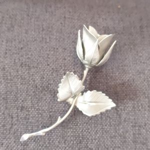 Pewter Rose Bud Pin